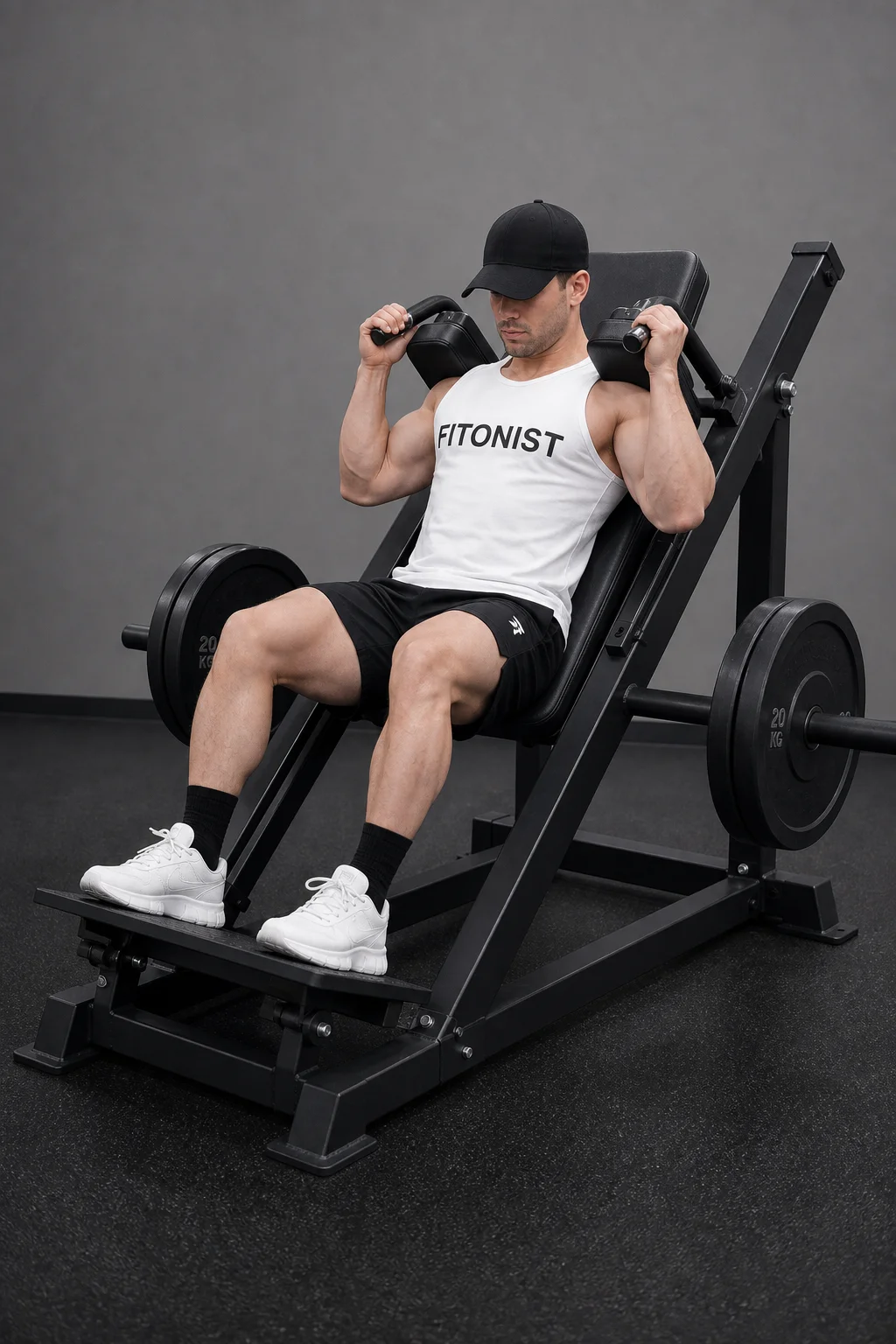 Illustration showing the Hack Squat
