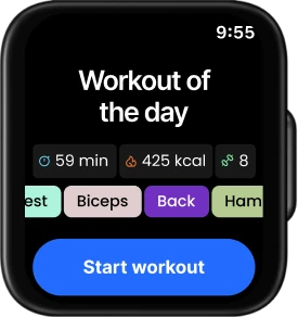 Fitonist native Apple Watch app showing live set and rep tracking during a workout